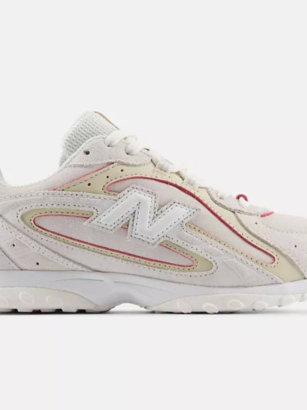 New Balance Women's White and Pink Retro-Inspired Casual Sneakers, 9.5 Womens